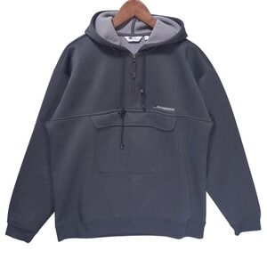 Vtg Levi's All Duty Pullover Hoodie‎ Anorak Fleece Lined Half Zip Mens L Gray